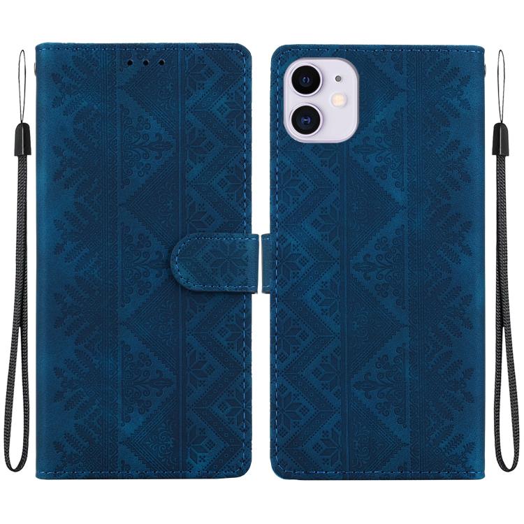 Custodia in ecopelle con motivo etnico per iPhone 11