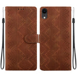 Custodia in ecopelle con motivo etnico per iPhone 11