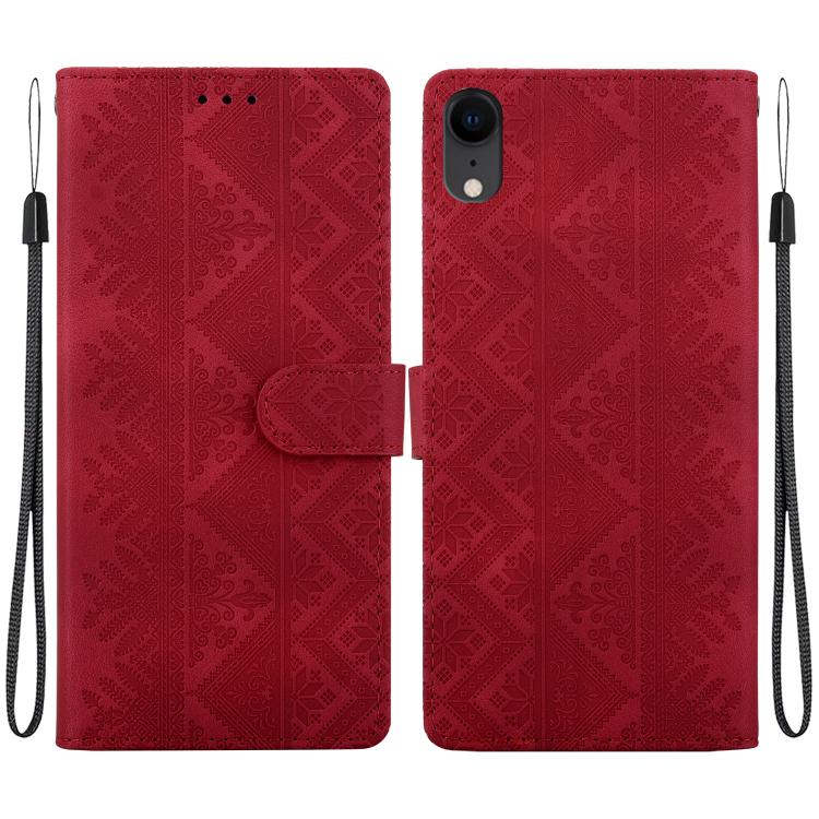 Custodia in ecopelle con motivo etnico per iPhone 11