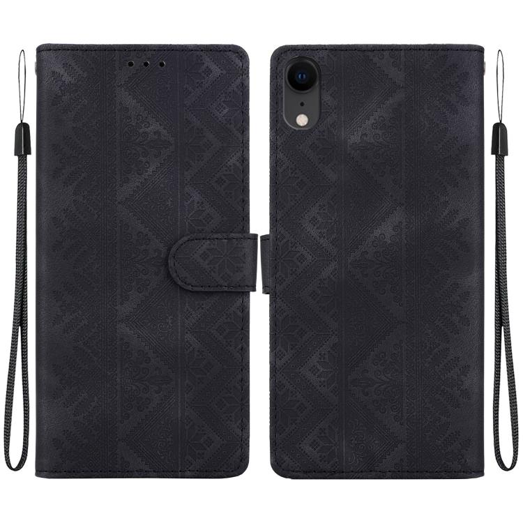 Custodia in ecopelle con motivo etnico per iPhone 11