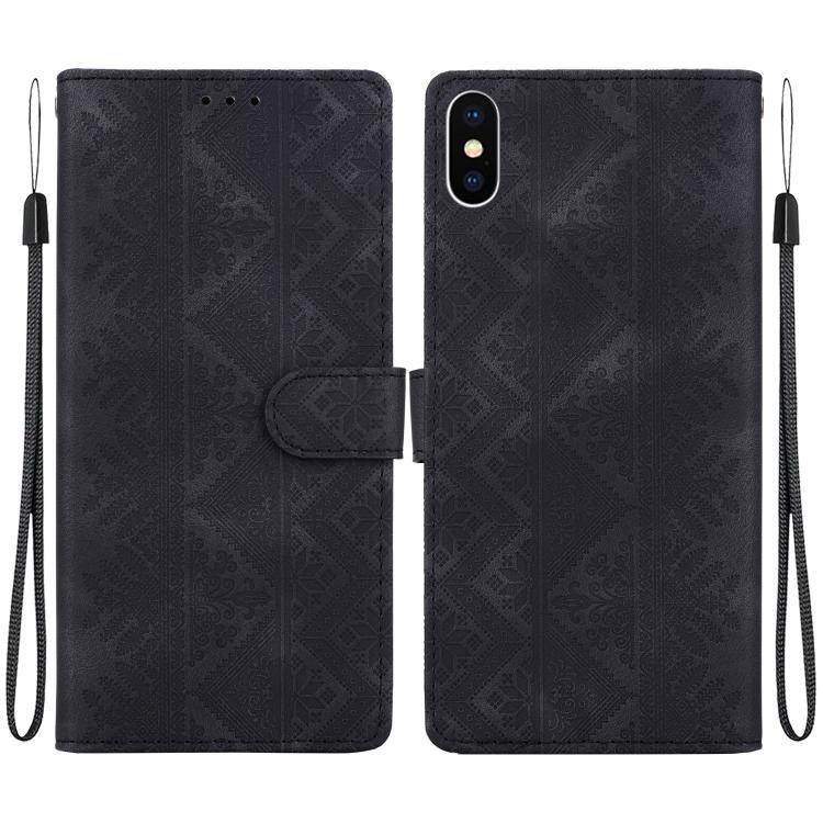 Custodia in ecopelle con motivo etnico per iPhone 11