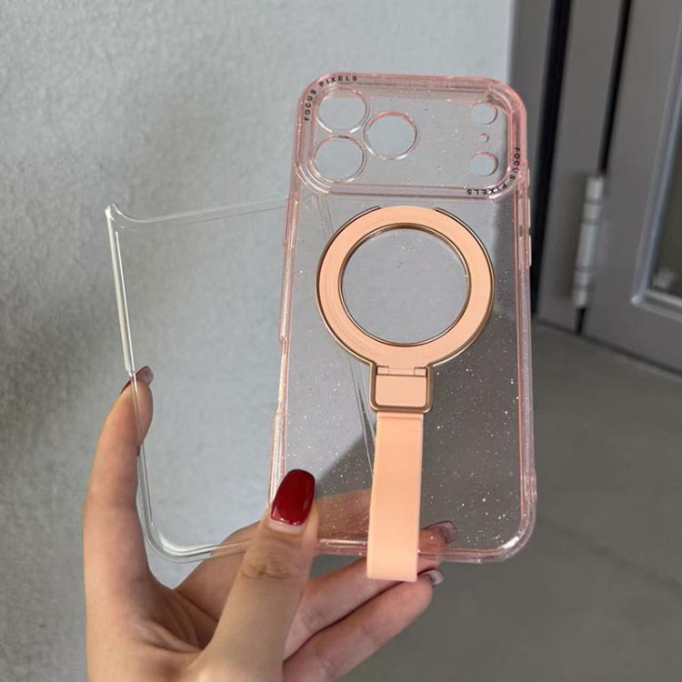 Cornice per fotocamera con lettere glitterate e supporto magnetico per iPhone 13