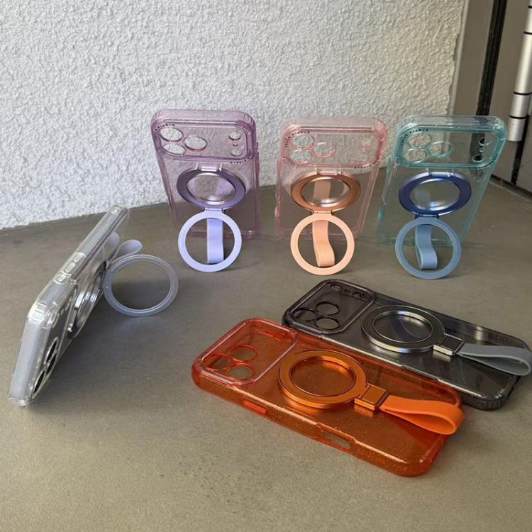 Cornice per fotocamera con lettere glitterate e supporto magnetico per iPhone 13