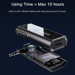 Adattatore wireless Yesido YAU41 2 in 1, adattatore audio AUX da 3,5 mm, trasmettitore e ricevitore Bluetooth 5.1 per auto.