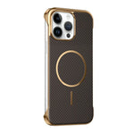 Custodia magnetica con texture in Kevlar per iPhone 13 e 14 Pro Max