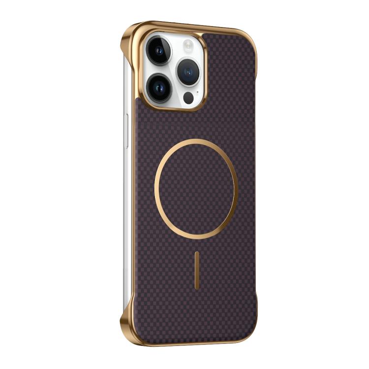 Custodia magnetica con texture in Kevlar per iPhone 13 e 14 Pro Max