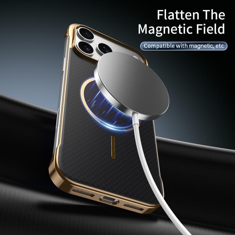 Custodia magnetica con texture in Kevlar per iPhone 13 e 14 Pro Max