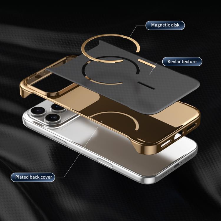 Custodia magnetica con texture in Kevlar per iPhone 13 e 14 Pro Max