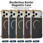 Custodia magnetica con texture in Kevlar per iPhone 13 e 14 Pro Max