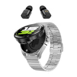 Smartwatch F36 con schermo HD da 1,46 pollici, auricolari wireless 2 in 1 e supporto per la connessione a due dispositivi.
