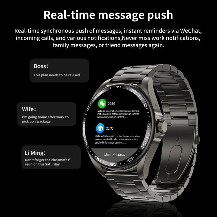 Smartwatch F36 con schermo HD da 1,46 pollici, auricolari wireless 2 in 1 e supporto per la connessione a due dispositivi.
