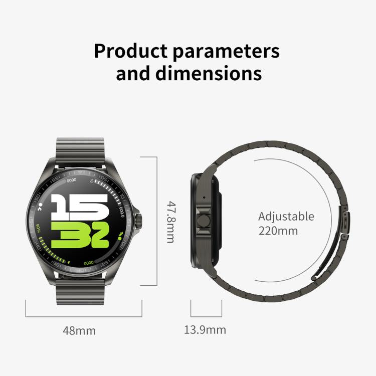 Smartwatch F36 con schermo HD da 1,46 pollici, auricolari wireless 2 in 1 e supporto per la connessione a due dispositivi.