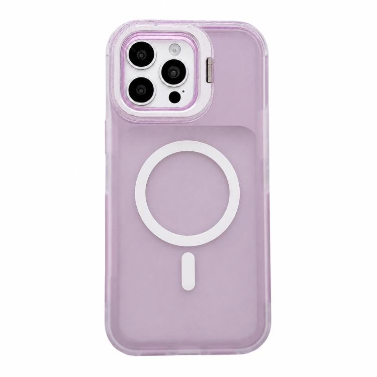Custodia magnetica effetto pelle con supporto per obiettivo per iPhone 12 Pro