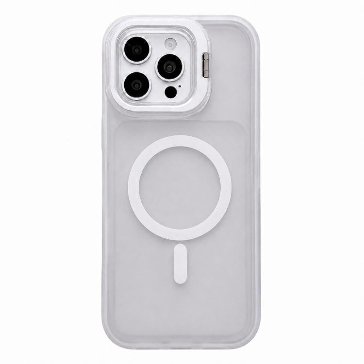 Custodia magnetica effetto pelle con supporto per obiettivo per iPhone 12 Pro