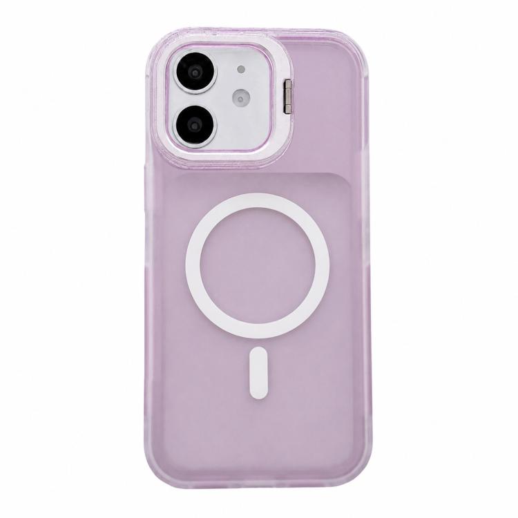 Custodia magnetica effetto pelle con supporto per obiettivo per iPhone 12 Pro