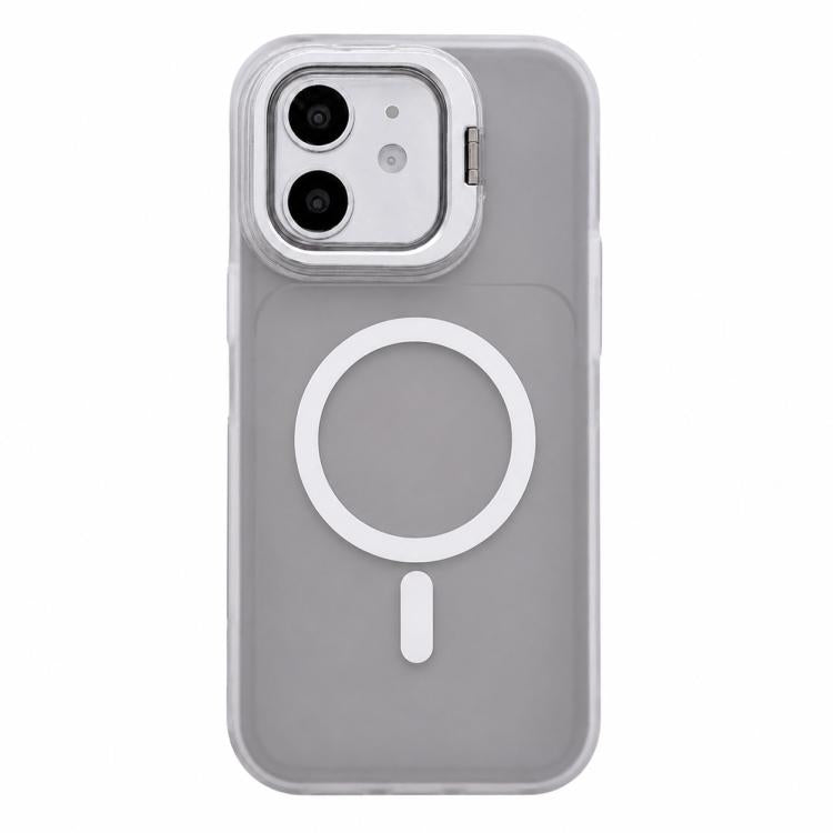 Custodia magnetica effetto pelle con supporto per obiettivo per iPhone 12 Pro