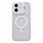 Custodia magnetica effetto pelle con supporto per obiettivo per iPhone 12 Pro