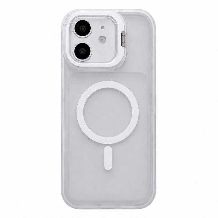 Custodia magnetica effetto pelle con supporto per obiettivo per iPhone 12 Pro