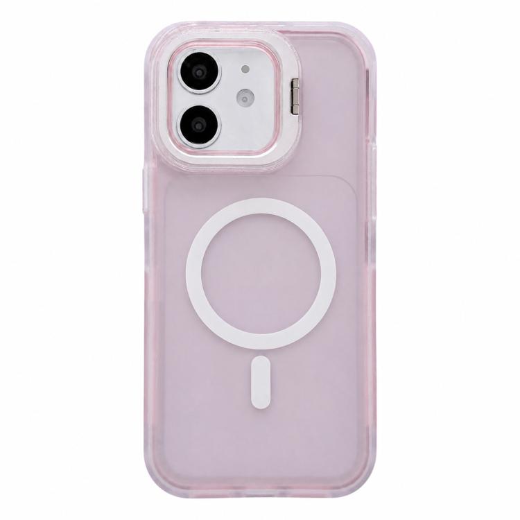 Custodia magnetica effetto pelle con supporto per obiettivo per iPhone 12 Pro