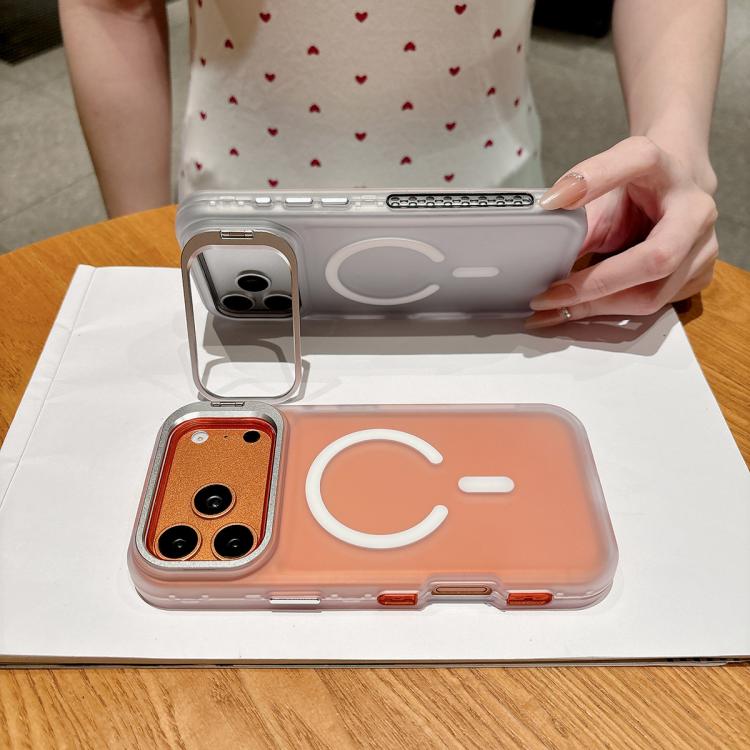 Custodia magnetica effetto pelle con supporto per obiettivo per iPhone 12 Pro