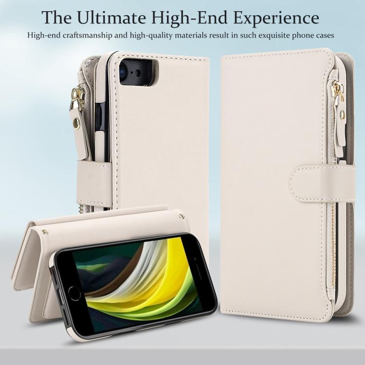 Portafoglio 2 in 1 con cerniera rimovibile e custodia magnetica per iPhone SE