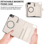 Portafoglio 2 in 1 con cerniera rimovibile e custodia magnetica per iPhone SE