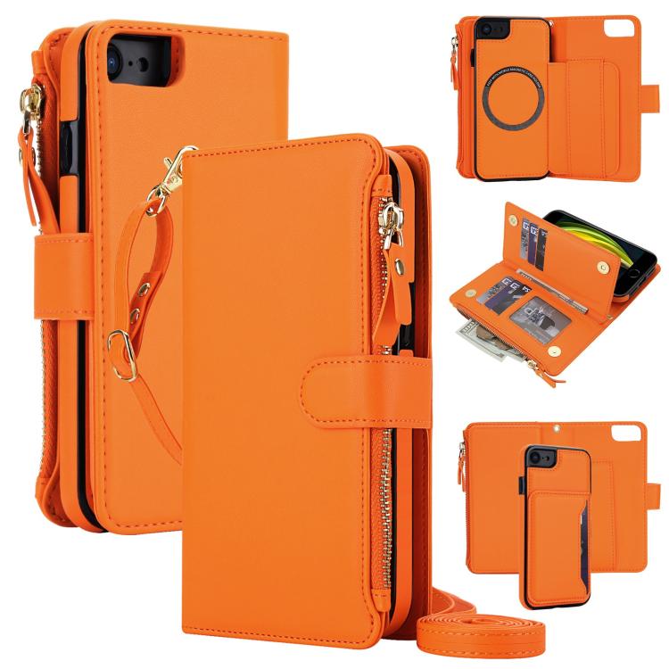 Portafoglio 2 in 1 con cerniera rimovibile e custodia magnetica per iPhone SE