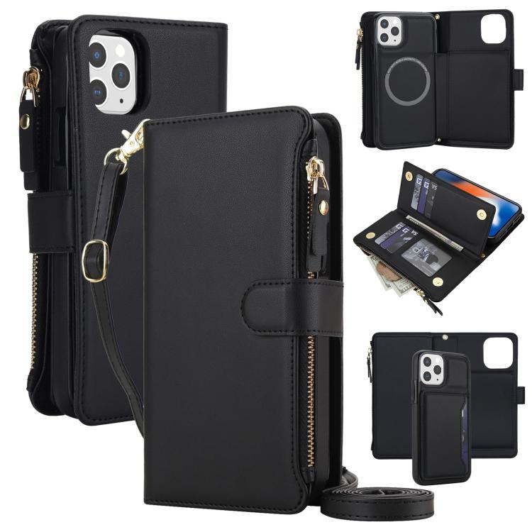 Portafoglio 2 in 1 con cerniera rimovibile e custodia magnetica per iPhone SE
