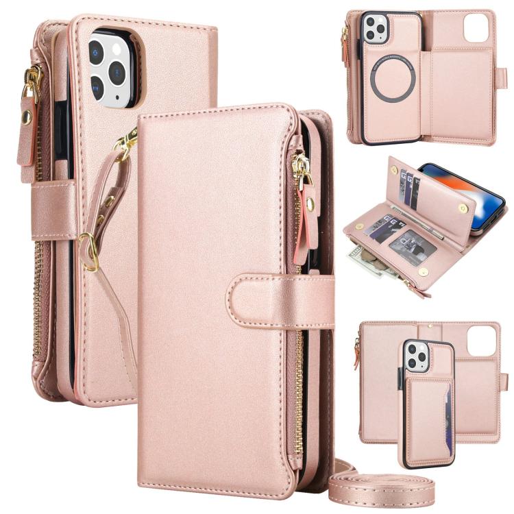 Portafoglio 2 in 1 con custodia magnetica e cerniera rimovibile per iPhone 13