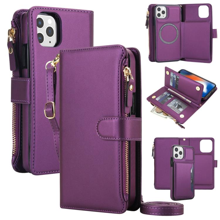 Portafoglio 2 in 1 con custodia magnetica e cerniera rimovibile per iPhone 13