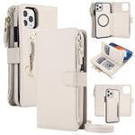 Portafoglio 2 in 1 con custodia magnetica e cerniera rimovibile per iPhone 13