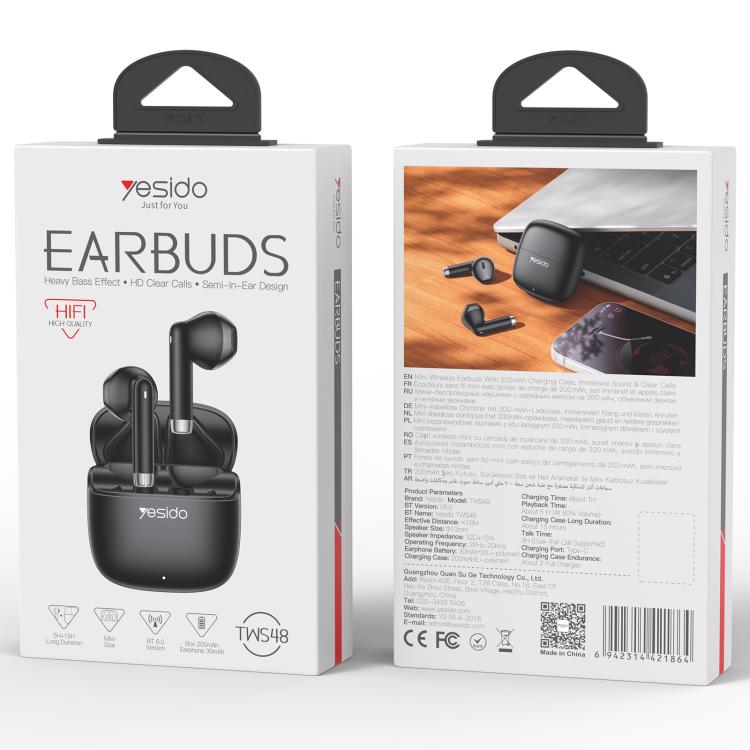 Auricolari Bluetooth semi-in-ear Yesido TWS48