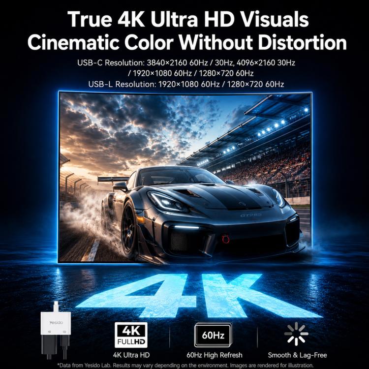 Adattatore Type-C a HDMI 4K 60Hz con ricarica PD