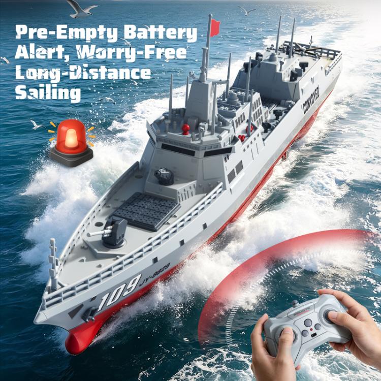 Il modello JJR/C S28 2.4GHz RC Destroyer supporta la funzione di spruzzo d'acqua.
