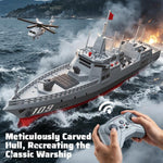 Il modello JJR/C S28 2.4GHz RC Destroyer supporta la funzione di spruzzo d'acqua.