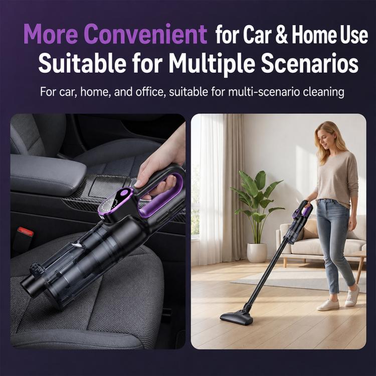 Aspirapolvere portatile per auto SUITU Smart Brushless, Standard Version, with Extension Pole+Large Floor Brush