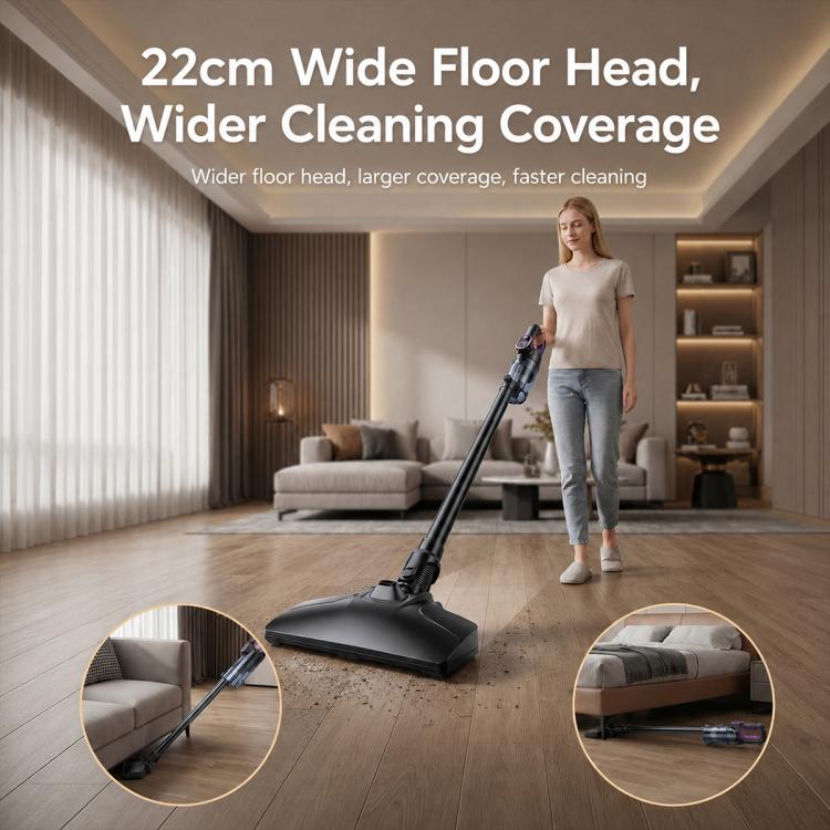 Aspirapolvere portatile per auto SUITU Smart Brushless, Standard Version, with Extension Pole+Large Floor Brush