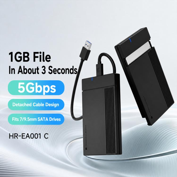 Box esterno per hard disk SATA 2,5" con cavo Type-C a USB-A