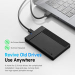 Box esterno per hard disk SATA 2,5" con cavo Type-C a USB-A