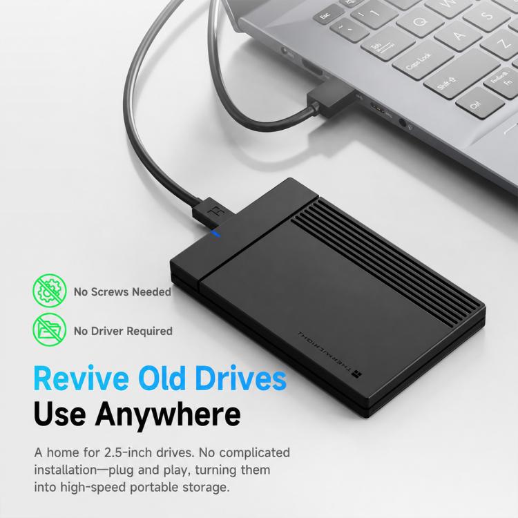Box esterno per hard disk SATA 2,5" con cavo Type-C a USB-A