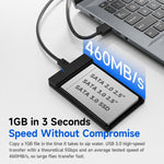 Box esterno per hard disk SATA 2,5" con cavo Type-C a USB-A