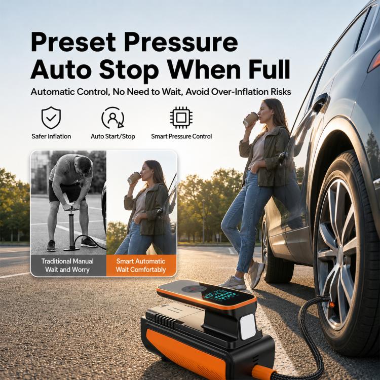 SUITU ST-5554C Pompa per pneumatici elettrica wireless a doppio schermo per auto, ST-5554C