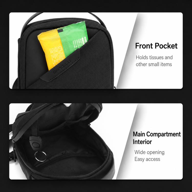 WEIXIER WD8373 Borsa a tracolla da uomo, multifunzionale, antifurto, in tessuto Oxford impermeabile.