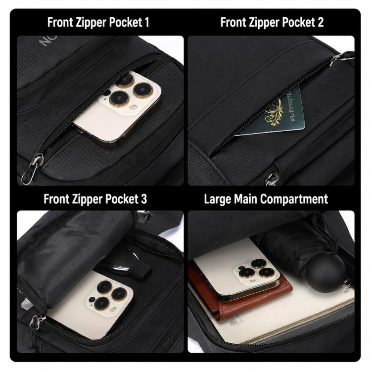 WEIXIER WDE-8 Borsa a tracolla da uomo, multifunzionale, di grande capacità, impermeabile.