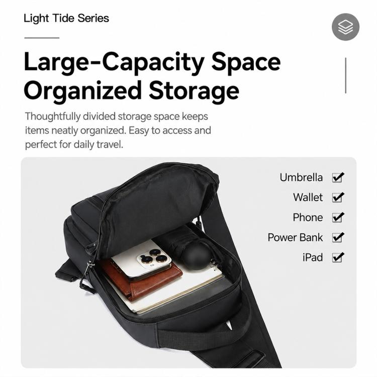 WEIXIER WDE-6 Borsa a tracolla da uomo, multifunzionale, di grande capacità, impermeabile.
