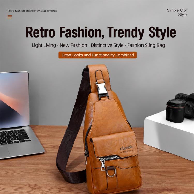 WEIXIER X441 Borsa a tracolla da uomo vintage in pelle PU, borsa a tracolla impermeabile