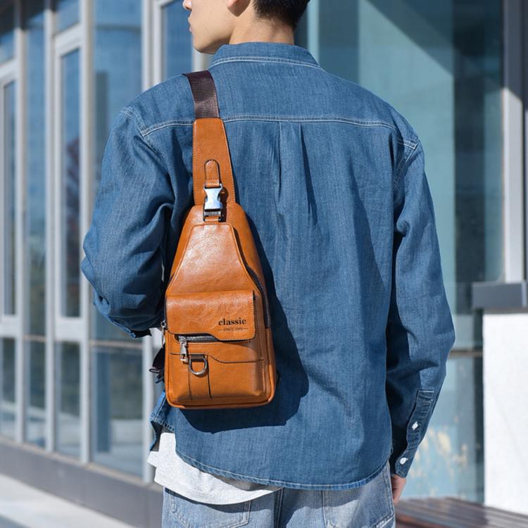 WEIXIER X441 Borsa a tracolla da uomo vintage in pelle PU, borsa a tracolla impermeabile