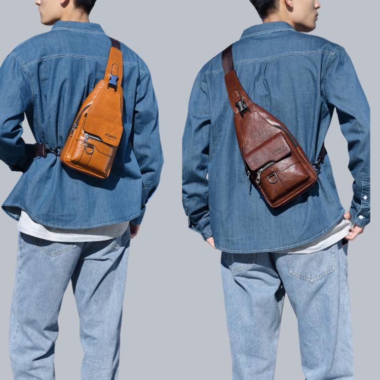 WEIXIER X441 Borsa a tracolla da uomo vintage in pelle PU, borsa a tracolla impermeabile
