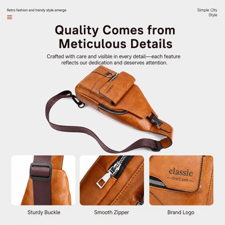 WEIXIER X441 Borsa a tracolla da uomo vintage in pelle PU, borsa a tracolla impermeabile