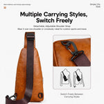 WEIXIER X441 Borsa a tracolla da uomo vintage in pelle PU, borsa a tracolla impermeabile